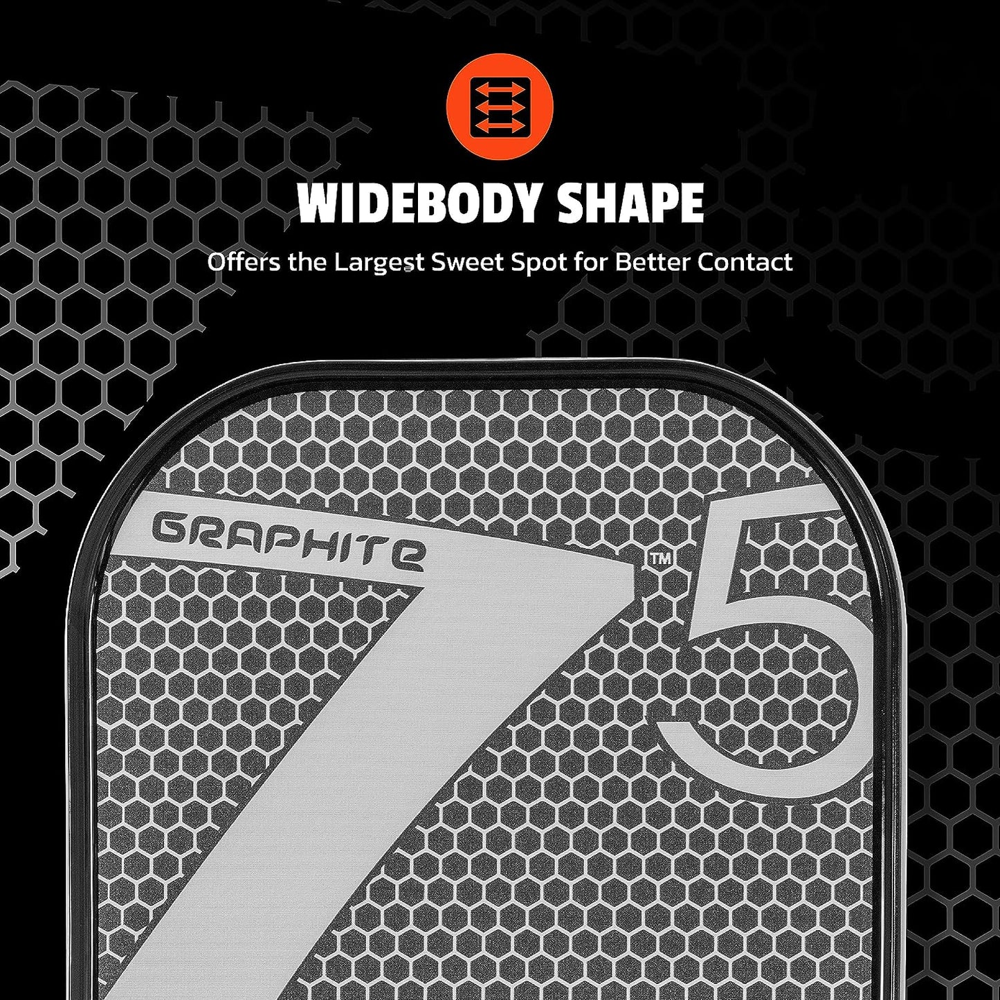 Graphite MOD Z5 Carbon Fiber Pickleball Paddle with Wide-Body Shape. Honeycomb Core, Graphite Face & Cushion Comfort Pickleball Paddle Grip