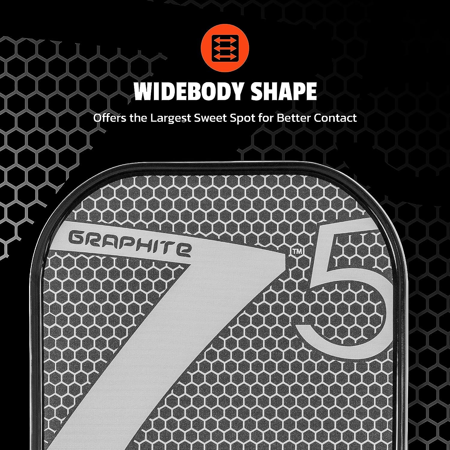 Graphite MOD Z5 Carbon Fiber Pickleball Paddle with Wide-Body Shape. Honeycomb Core, Graphite Face & Cushion Comfort Pickleball Paddle Grip
